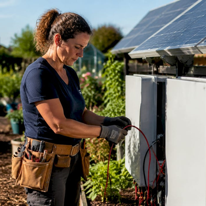 Home rooftop solar battery backup installation