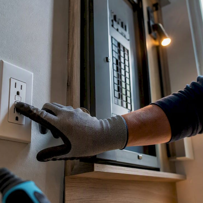 Electrician testing EV charger GFCI protection
