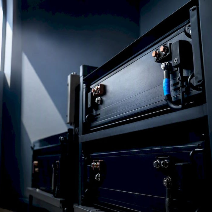 Anonymous home battery modules in utility room