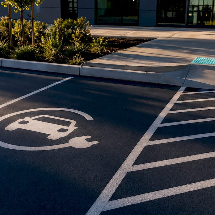 Accessible EV charging space with clear access aisle