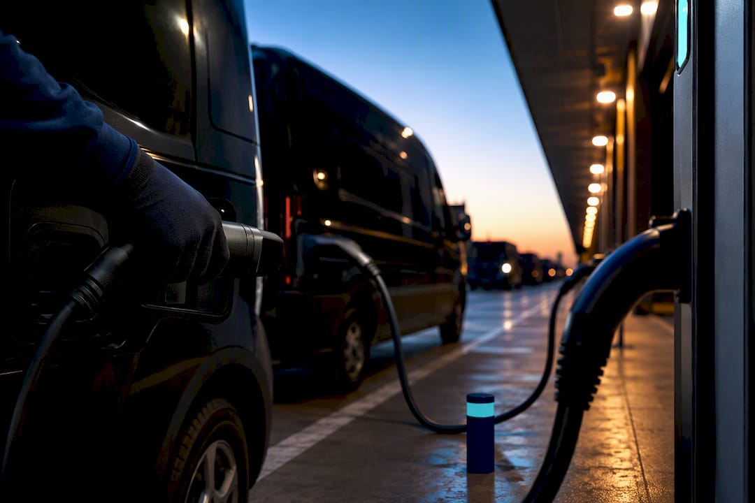 Fleet charging lane during peak demand