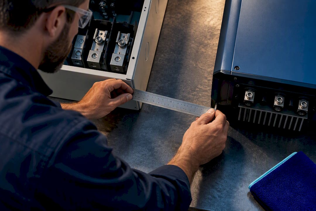 Electrician sizing anonymous ATS and inverter components