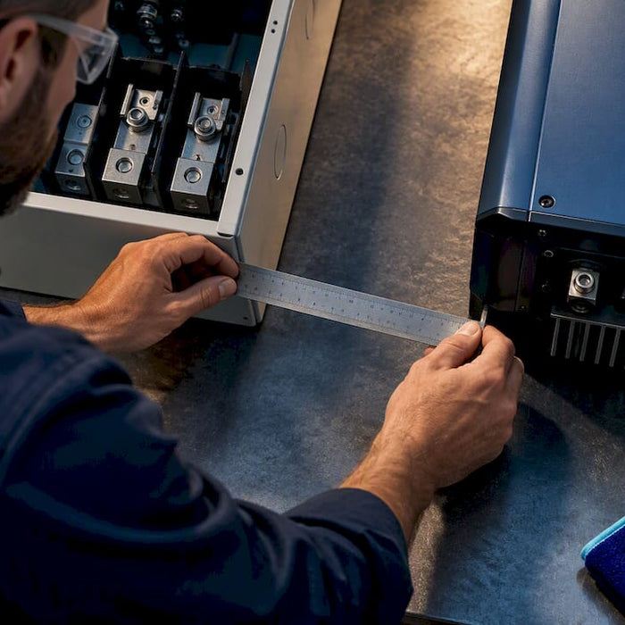 Electrician sizing anonymous ATS and inverter components