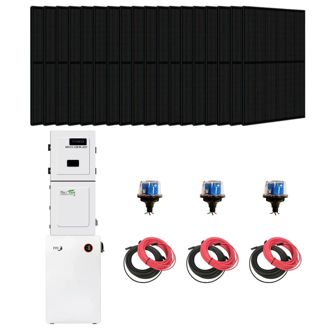 Complete hybrid solar kit — Sol-Ark inverter, MidNite battery, and Canadian Solar panels