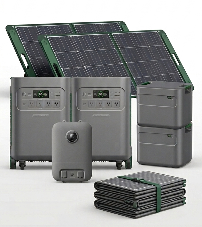 Home battery backup system with solar panels