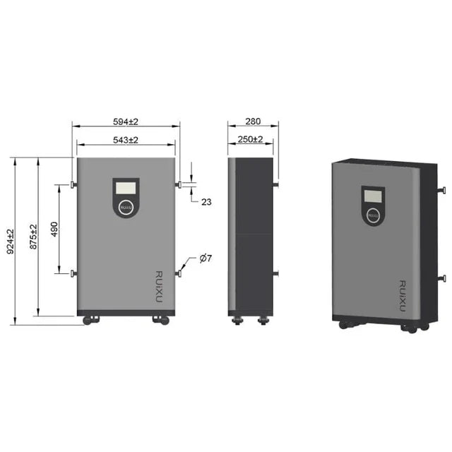 RUiXU Lithi2-16 | 16kWh Outdoor LiFePO4 Battery | IP65 Self-Heating | 51.2V
